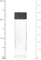 Glass Specimen Vial with Closure, 2 Dram, Package of 12,  GSV2